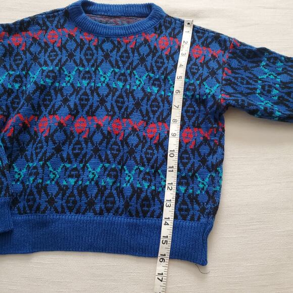 Blue Patterned Kids Sweater - Picture 3 of 6